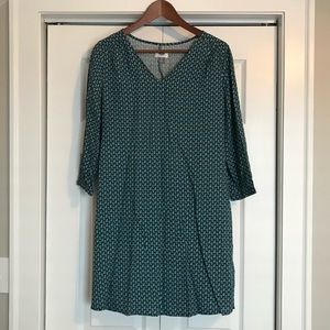 Old navy teal mustard quarter sleeve dress sz s